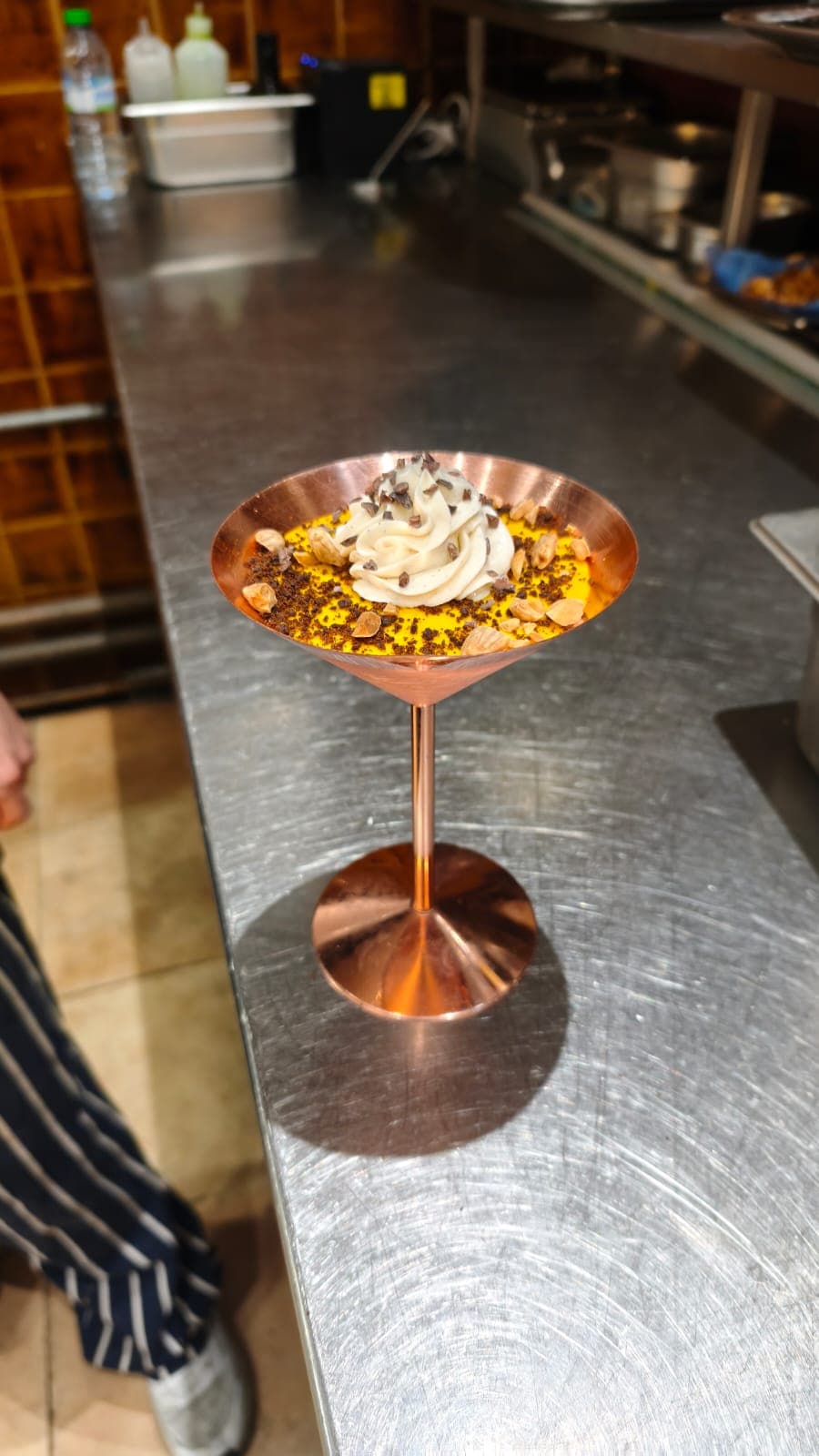 Hazelnut Mousse in Copper Martini Glass
