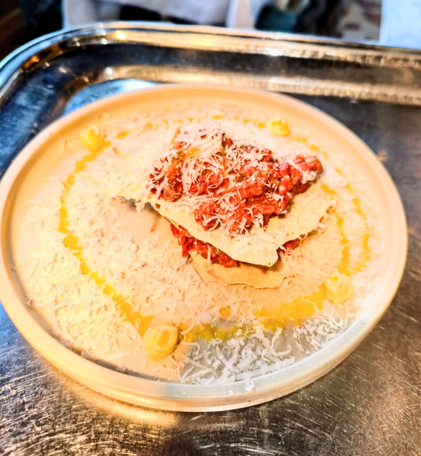 Beef Tartare with Parmesan Crisp