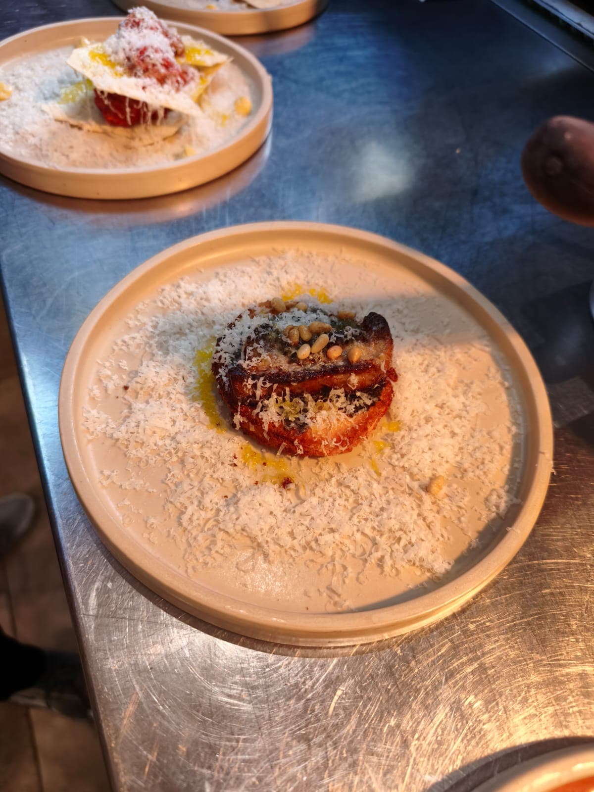 Seared Pork Belly with Pine Nuts